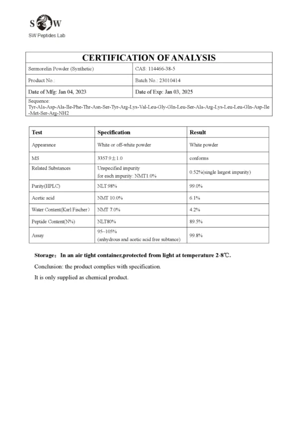Sermorelin Acetate 5mg - Image 2