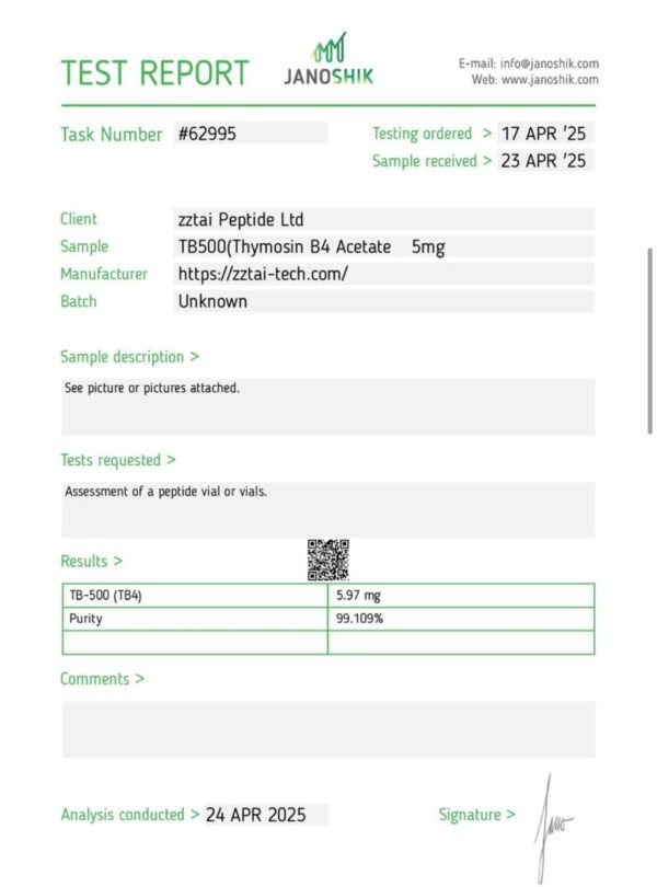 TB500 (Thymosin B4 Acetate) 5mg